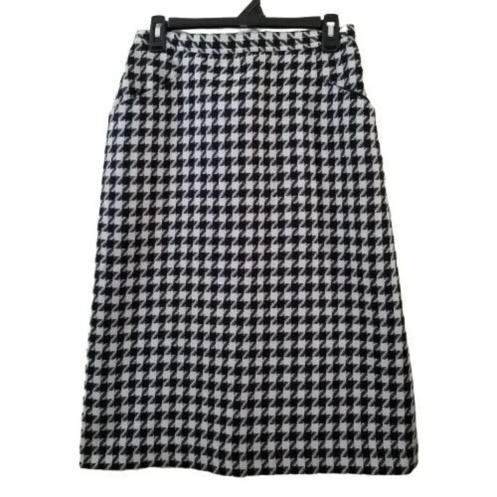Classic Fashions 12 Skirt Black White Houndstooth Career Office Twee Academia‎